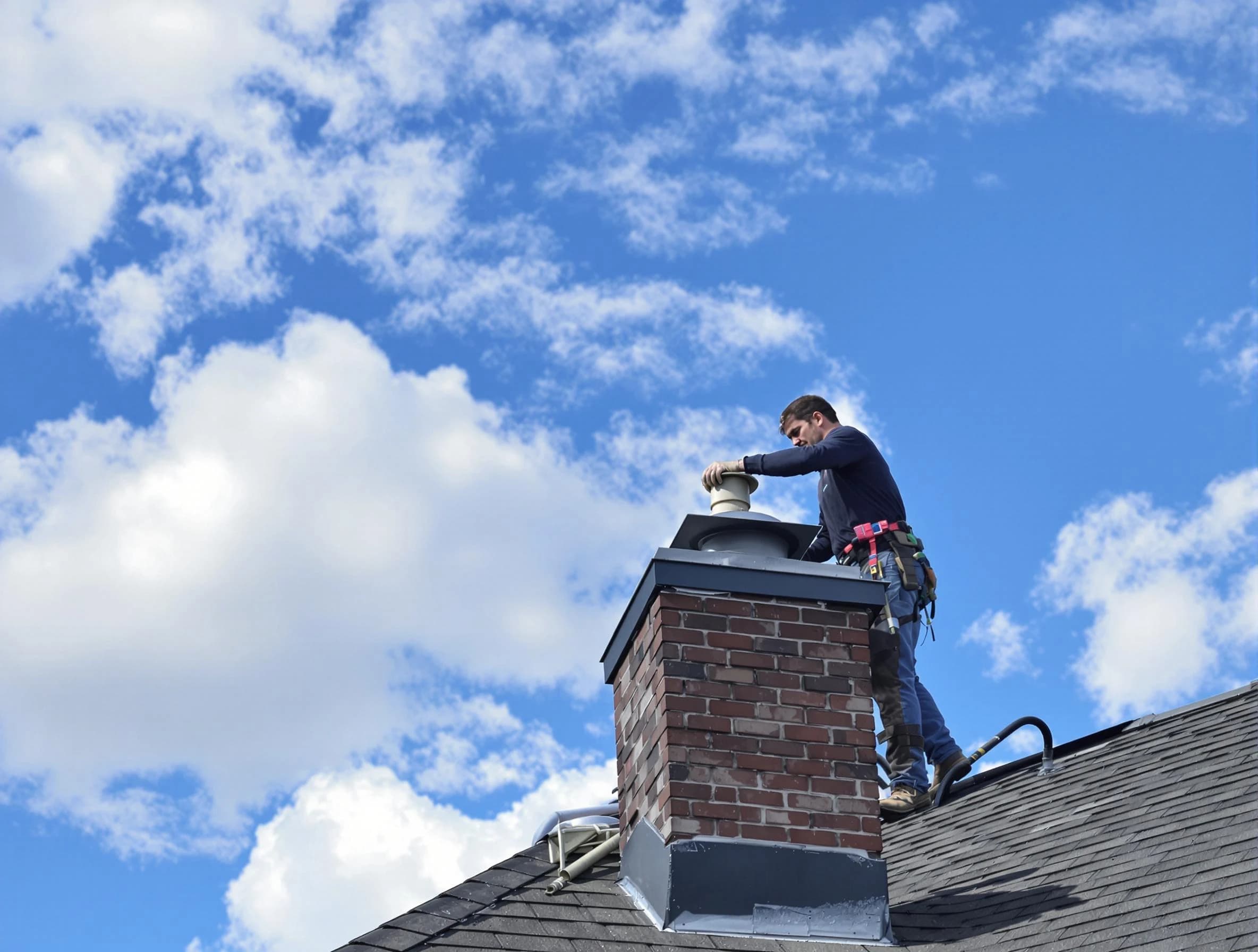 Shaw Heights Chimney Sweep installing a sturdy chimney cap in Shaw Heights, CO