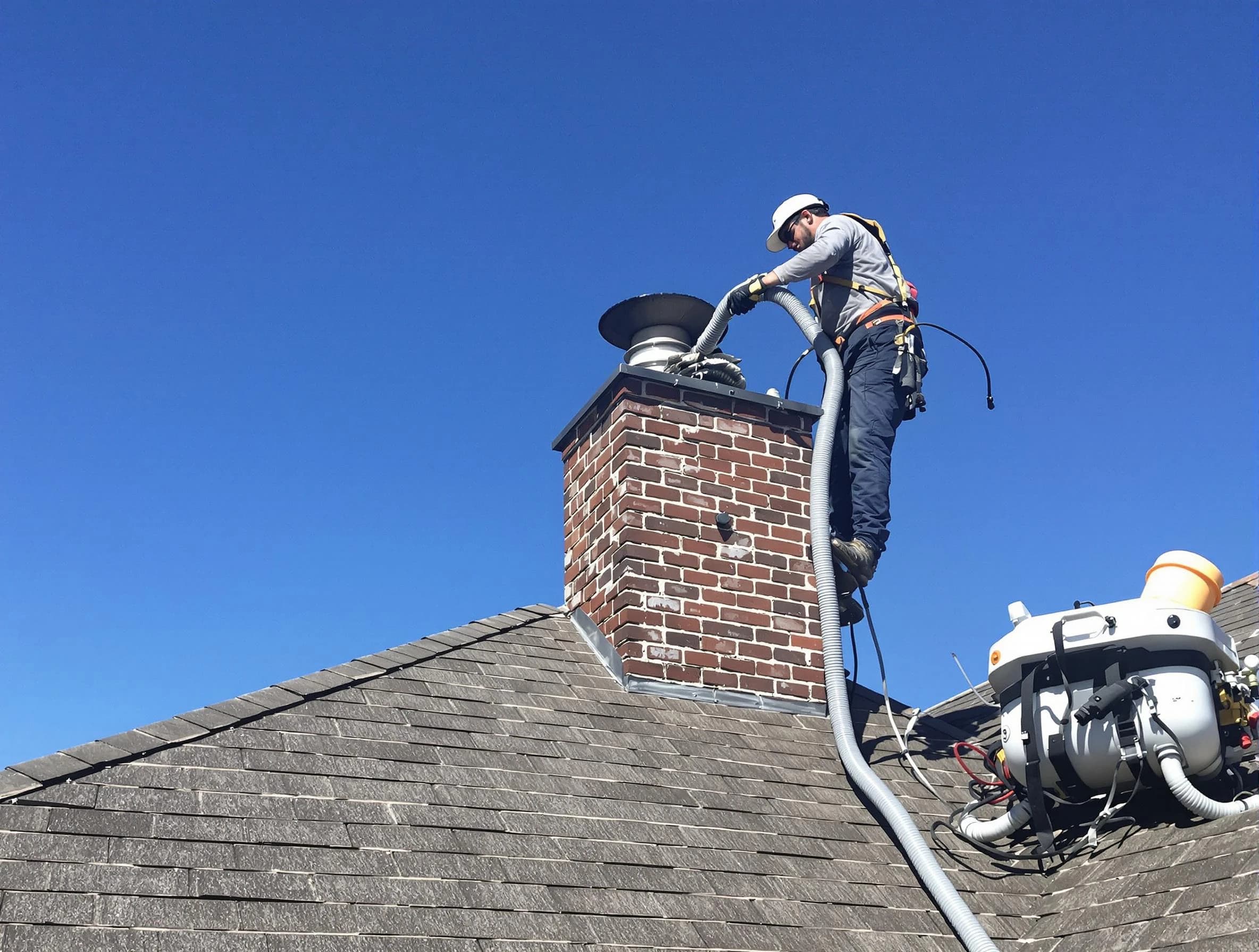 Dedicated Shaw Heights Chimney Sweep team member cleaning a chimney in Shaw Heights, CO