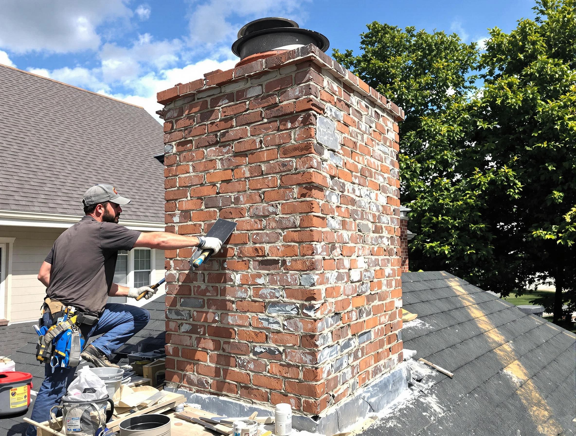 Completed chimney rebuild by Shaw Heights Chimney Sweep in Shaw Heights, CO