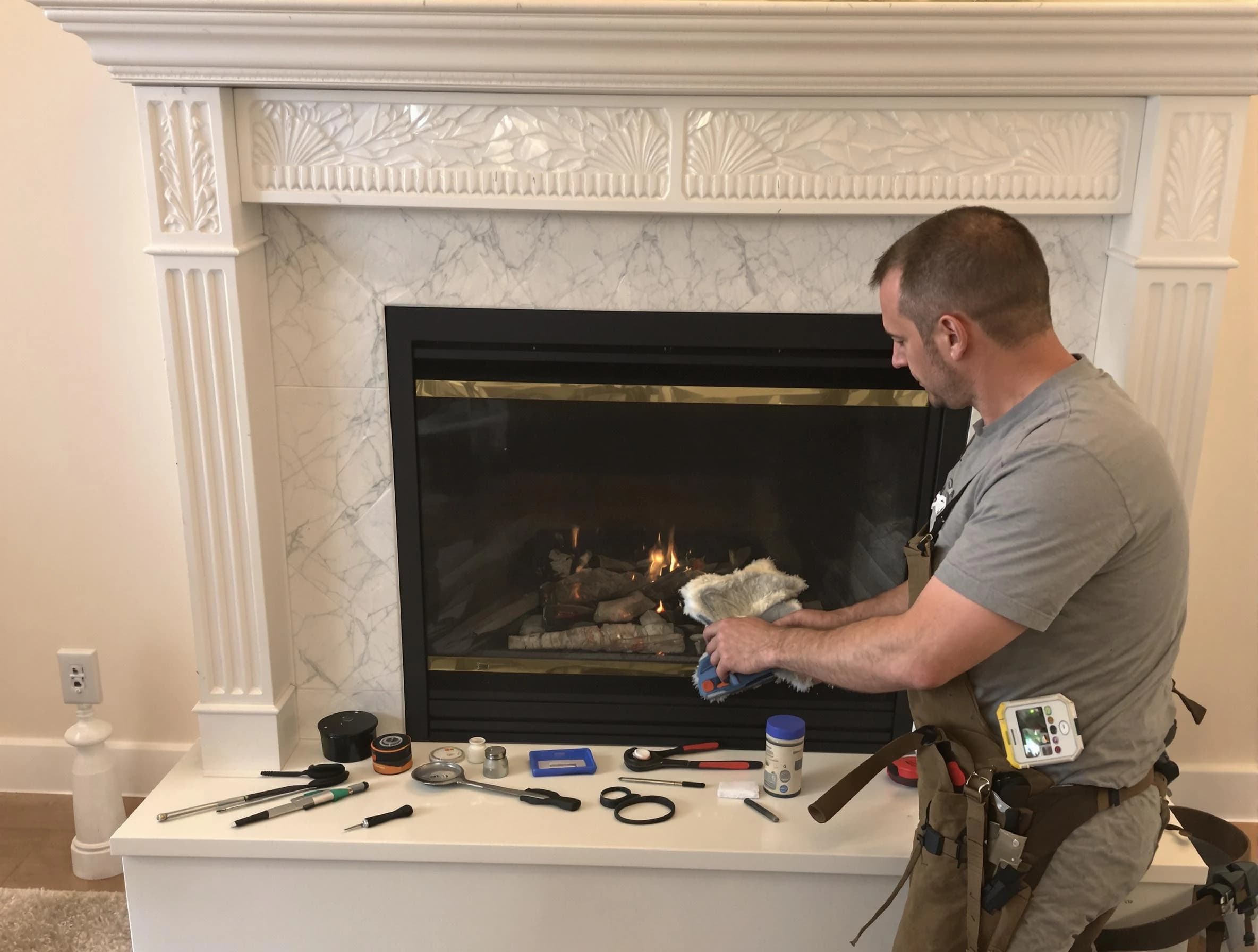 Shaw Heights Chimney Sweep performing fireplace maintenance in Shaw Heights, CO