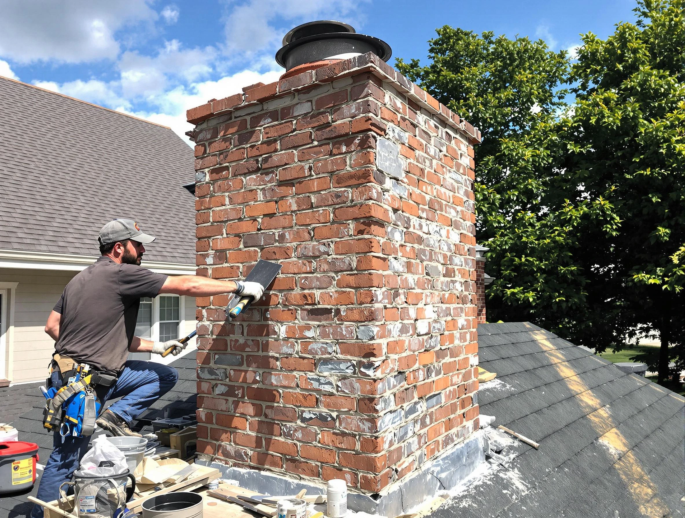 Completed chimney rebuild by Shaw Heights Chimney Sweep in Shaw Heights, CO